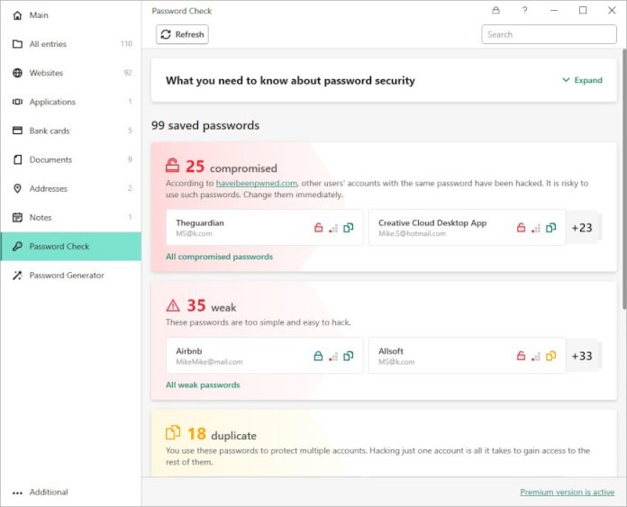 kaspersky password manager chip